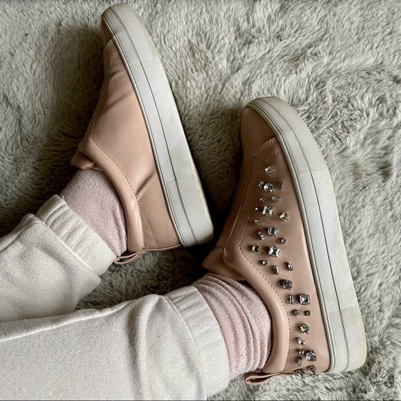 Express Shoes - Express gemstone platform shoes sneakers fashion blush pink sz 7.5 cute women's